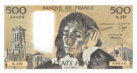 France 500 Francs Pascal - 08-01-1987 - Série K.250 - SPL
