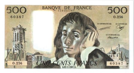 France 500 Francs Pascal - 22-01-1987 - O.256