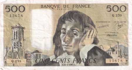 France 500 Francs Pascal - 22-01-1987 - Série Q.259