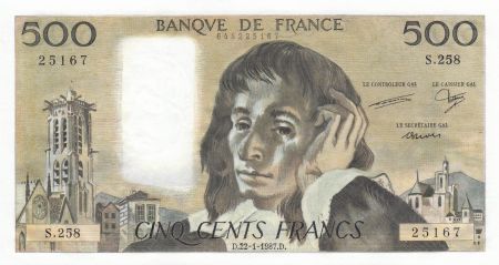France 500 Francs Pascal - 22-01-1987 - Série S.258