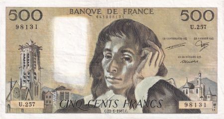 France 500 Francs Pascal - 22-01-1987 - Série U.257