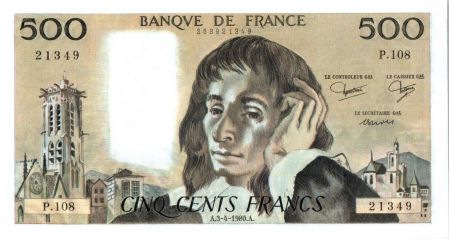 France 500 Francs Pascal - 3-4-1980 - P.108
