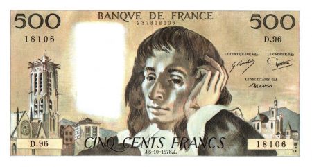 France 500 Francs Pascal - 5-10-1978 - D.96