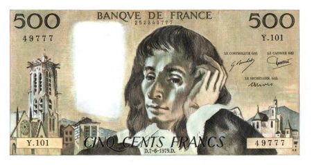 France 500 Francs Pascal - 7-6-1979 - Y. 101