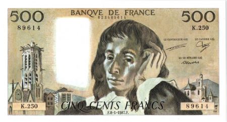 France 500 Francs Pascal - 8-1-1987 - K.250