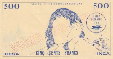 France 500 Francs Pascal - Desa - Inca - Postes et télécommunications - Sans valeur