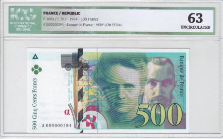 France 500 Francs Pierre et Marie Curie - 1994 A.000000194