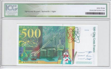 France 500 Francs Pierre et Marie Curie - 1994 A.000000194