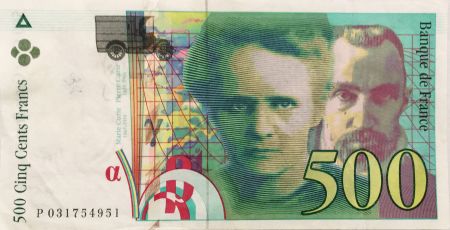 France 500 Francs Pierre et Marie Curie - 1995 Série P.031 - TTB
