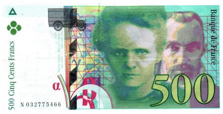 France 500 Francs Pierre et Marie Curie - 1995 séries variées