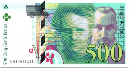 France 500 Francs Pierre et Marie Curie - Radium en haut - 1994