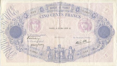 France 500 Francs Rose et Bleu - 25/05/1939 Série C3415