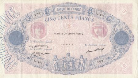 France 500 Francs Rose et Bleu - 30-10-1930 - Série E.1423 - TTB