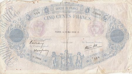 France 500 Francs Rose et Bleu modifié - 19-05-1938 - Série C.2889
