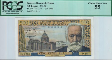 France 500 Francs Victor Hugo - 02/09/1954 - PCGS AU55