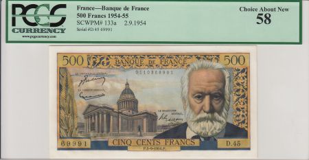 France 500 Francs Victor Hugo - 02/09/1954 - PCGS AU58
