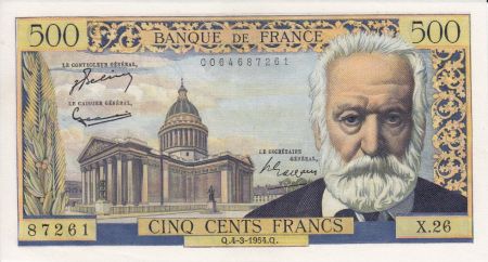 France 500 Francs Victor Hugo - 04-03-1954 Série X.26