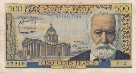 France 500 Francs Victor Hugo - 04-03-1954 Série Y.12 - TTB