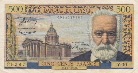 France 500 Francs Victor Hugo - 04-03-1954 Série Y.30