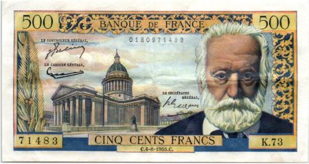 France 500 Francs Victor Hugo - 04-08-1955 Série K.73