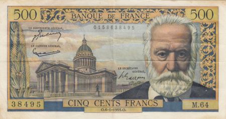 France 500 Francs Victor Hugo - 06-01-1955 Série M.64