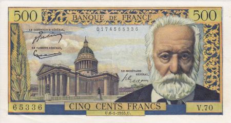 France 500 Francs Victor Hugo - 06-01-1955 Série V.70