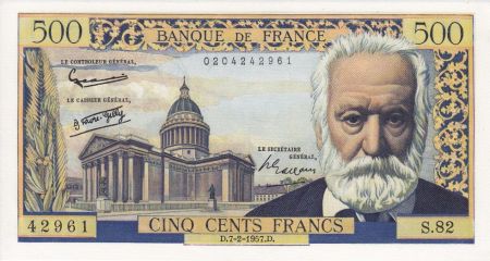 France 500 Francs Victor Hugo - 07-02-1957 Série S.82