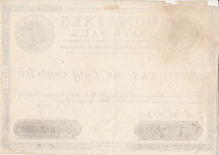 France 500 Livres - 29 Septembre 1790 - Sign. Desrez - Faux d\'époque