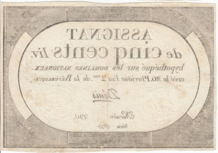 France 500 Livres 20 Pluviose An II - 8.2.1794 - Sign. Denis