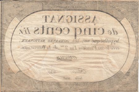 France 500 Livres 20 Pluviose An II (8.2.1794) - Sign. Arnoux