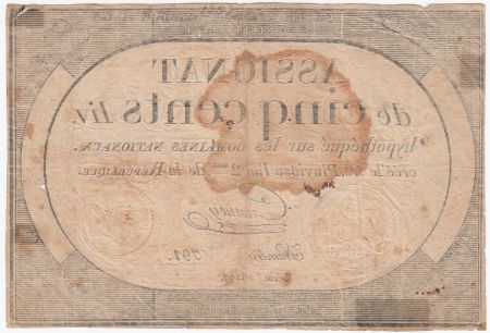 France 500 Livres 20 Pluviose An II (8.2.1794) - Sign. Crosnier