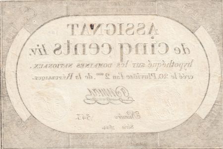 France 500 Livres 20 Pluviose An II (8.2.1794) - Sign. Dumas