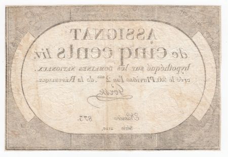 France 500 Livres 20 Pluviose An II (8.2.1794) - Sign. Gorsse