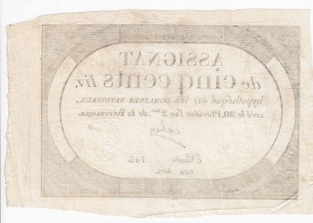 France 500 Livres 20 Pluviose An II (8.2.1794) - Sign. Oder