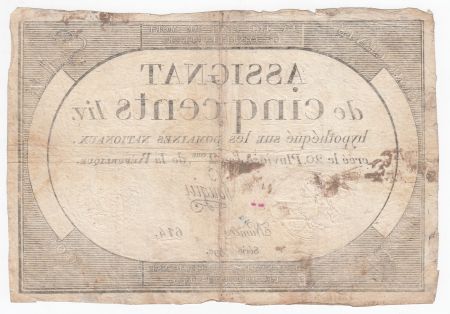 France 500 Livres 20 Pluviose An II (8.2.1794) - Sign. Pougin