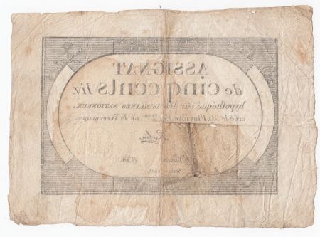 France 500 Livres 20 Pluviose An II (8.2.1794) - Sign. Rolin