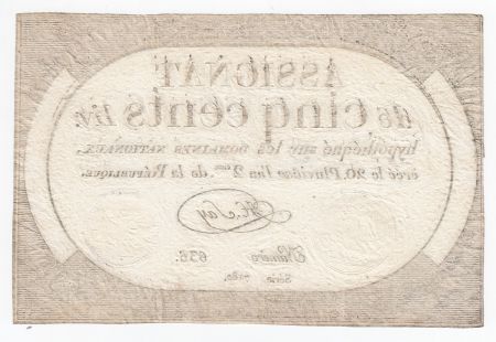 France 500 Livres 20 Pluviose An II (8.2.1794) - Sign. Say
