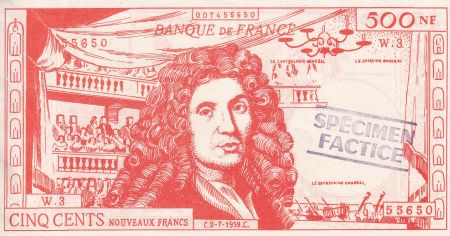 France 500 NF - Molière - Spécimen factice - Fantaisie