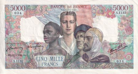 France 5000 Francs - Empire Français - 13-09-1945 - Série S.1132 - F.47.43