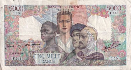 France 5000 Francs - Empire Français - 26-04-1945 - Série F.543 - F.47.23