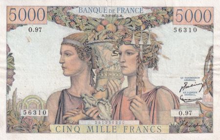 France 5000 Francs - Terre et Mer - 07-02-1952 - Série O.97 - F.48.06