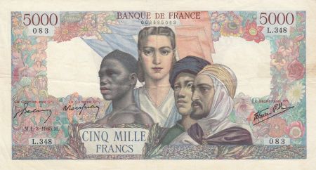 France 5000 Francs Empire Français - 01-03-1945 Série L.348 - TTB