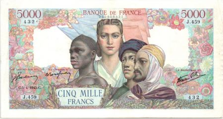 France 5000 Francs Empire Français - 05-04-1945 Série J.459