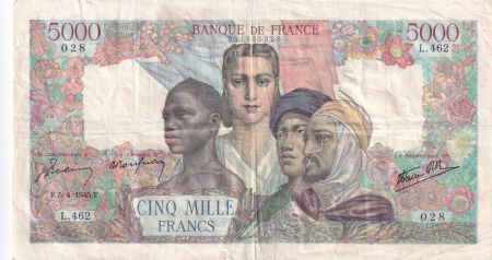 France 5000 Francs Empire Français - 05-04-1945 Série L.462 - TB