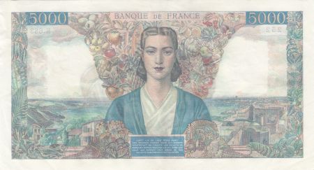 France 5000 Francs Empire Français - 07-06-1945 - Série K.683-252  - SUP