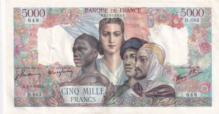 France 5000 Francs Empire Français - 07-06-1945 Série D.683 - TTB+
