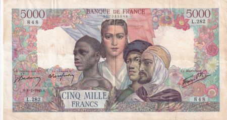 France 5000 Francs Empire Français - 08-02-1945 - Série L.282