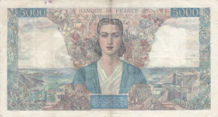 France 5000 Francs Empire Français - 08-03-1945 Série E.370- TTB