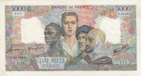 France 5000 Francs Empire Français - 09-01-1947 Série V.3133