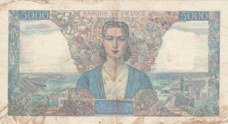 France 5000 Francs Empire Français - 09-07-1942 Série U.60-222 - TB+